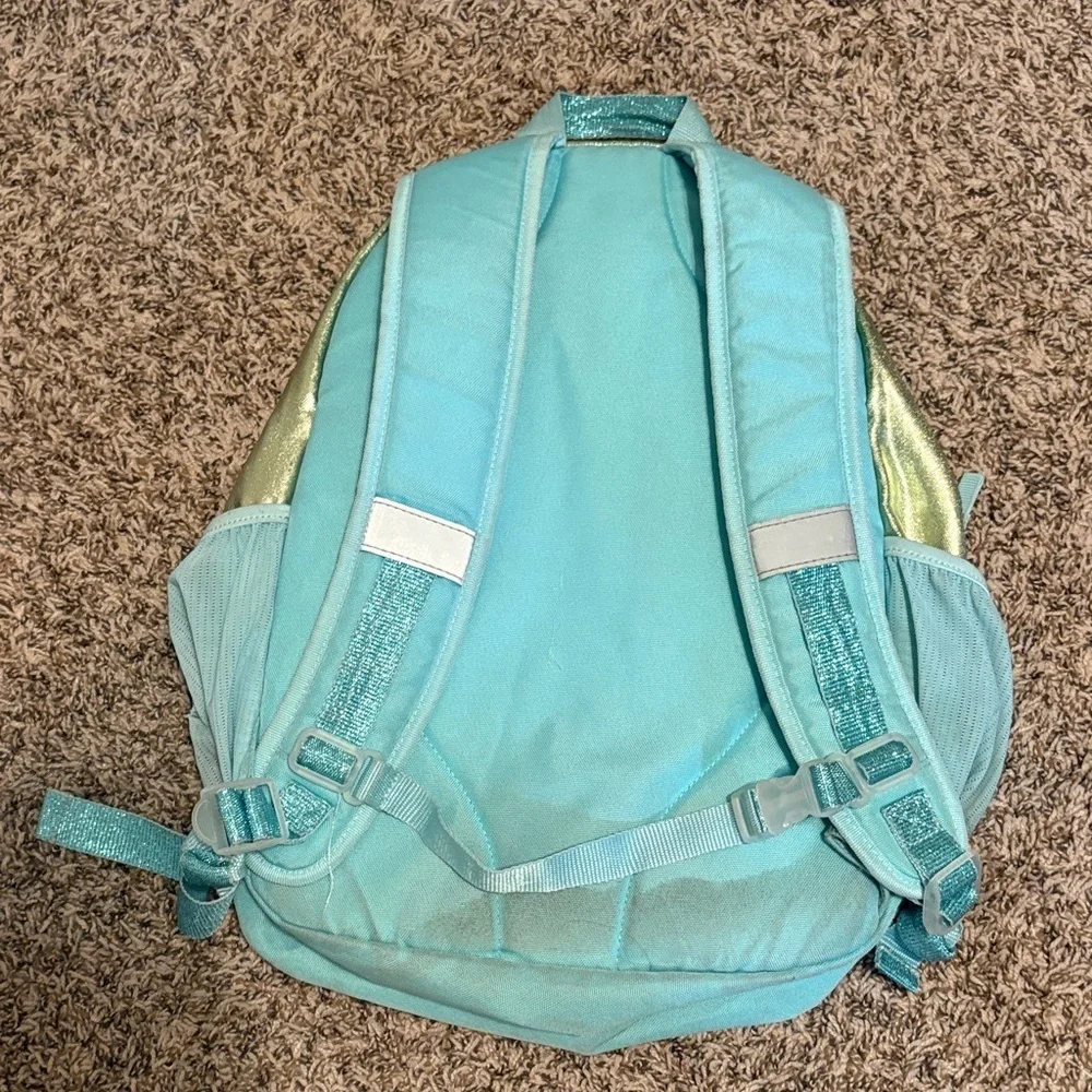 Cat & Jack Shimmering Teal and Gold Kids Backpack
